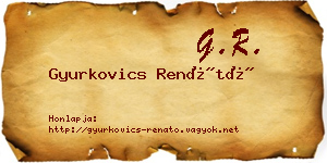Gyurkovics Renátó névjegykártya